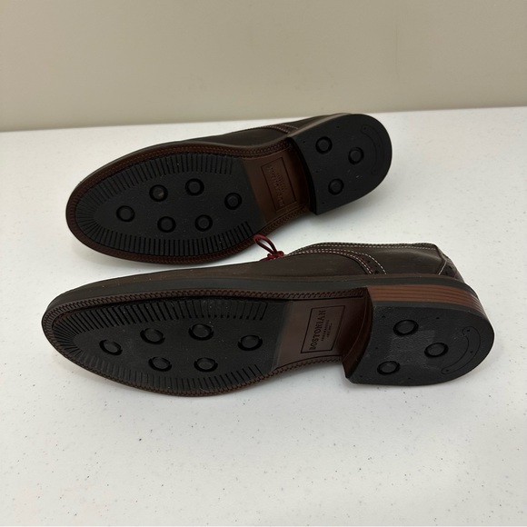 SALE! Men’s Bostonian Lace Up Brown Oxford Dress Shoes Size 9.5 w Maroon Laces - Picture 12 of 16